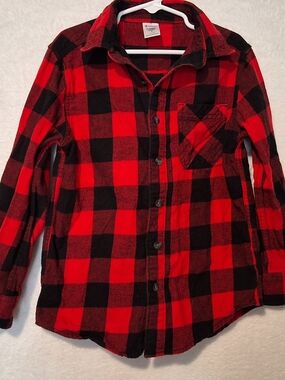 Kids Red & Black Buffalo Plaid Button-Down Shirt